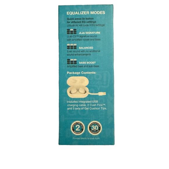 JLab JBuds Air Audio True Wireless Signature Bluetooth Earbuds - White - Picture 4 of 6